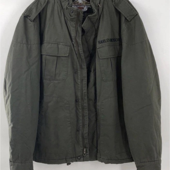 Harley-Davidson Green Military Field Jacket - Picture 3 of 5